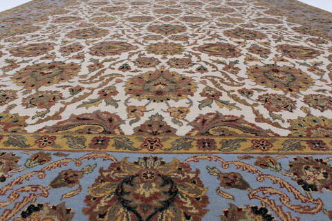 Agra Beige Hand Knotted 90 X 120  Area Rug 250-25320 Image 4