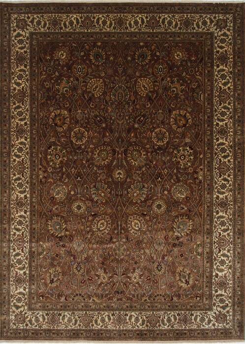Tabriz Beige Hand Knotted 90 X 122  Area Rug 250-25321 Image 0