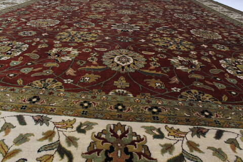 Kashan Beige Hand Knotted 810 X 122  Area Rug 250-25324 Image 1