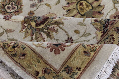 Kashan Beige Hand Knotted 92 X 1111  Area Rug 250-25325 Image 13
