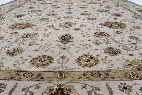 Kashan Beige Hand Knotted 92 X 1111  Area Rug 250-25325 Image 1