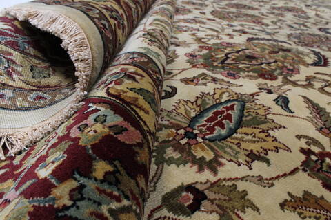 Kashmar Beige Hand Knotted 811 X 119  Area Rug 250-25326 Image 12