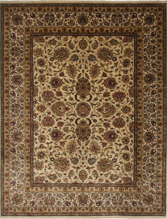 Kashan Beige Hand Knotted 90 X 117  Area Rug 250-25328 Image 0