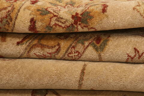 Kashan Beige Hand Knotted 101 X 1311  Area Rug 100-25329 Image 1