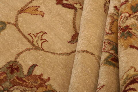 Kashan Beige Hand Knotted 101 X 1311  Area Rug 100-25329 Image 7