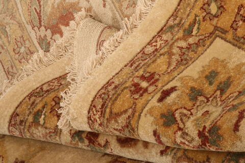 Kashan Beige Hand Knotted 101 X 1311  Area Rug 100-25329 Image 8