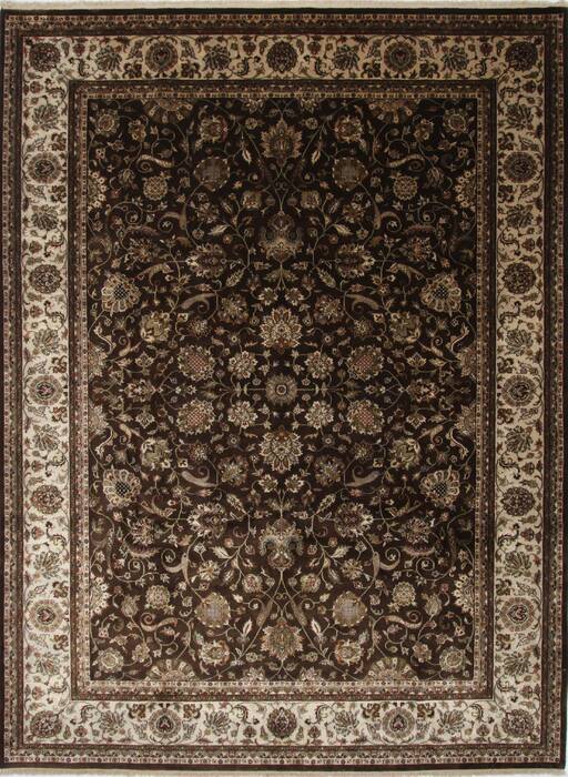 Kashan Beige Hand Knotted 90 X 120  Area Rug 250-25337 Image 0