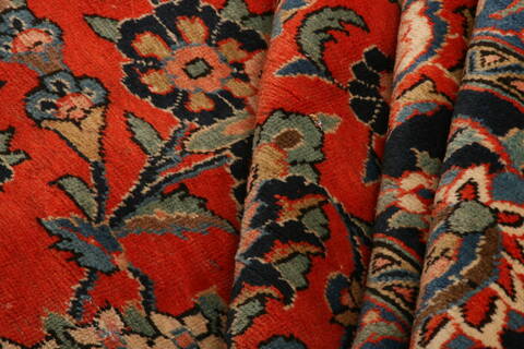 Kashan Red Hand Knotted 101 X 134  Area Rug 100-25344 Image 4