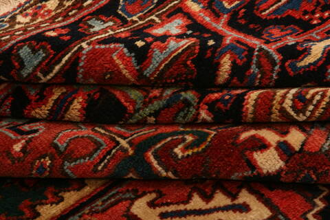 Heriz Red Hand Knotted 109 X 134  Area Rug 100-25443 Image 6
