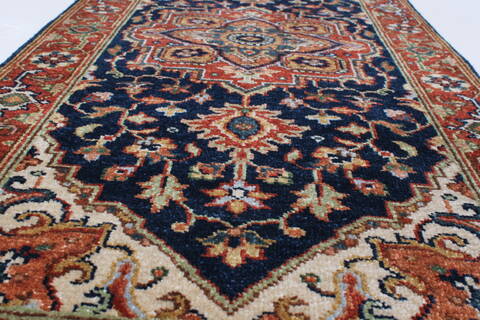 Serapi Blue Hand Knotted 20 X 40  Area Rug 250-25463 Image 2