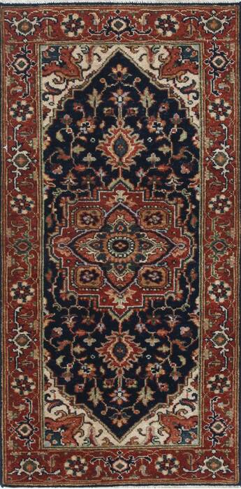 Serapi Blue Hand Knotted 20 X 40  Area Rug 250-25463 Image 0