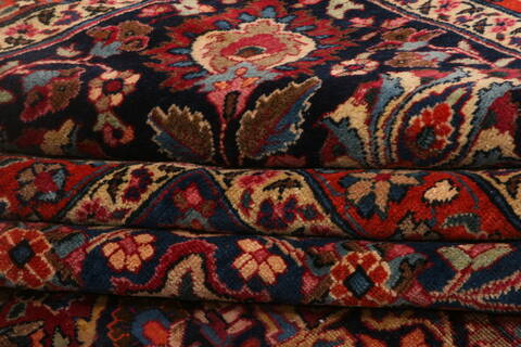 Mashad Red Hand Knotted 116 X 159  Area Rug 100-25514 Image 4