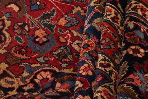 Mashad Red Hand Knotted 116 X 159  Area Rug 100-25514 Image 7