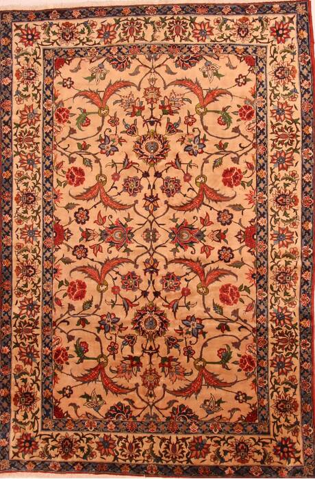 Bakhtiar Beige Hand Knotted 71 X 106  Area Rug 100-25516 Image 0