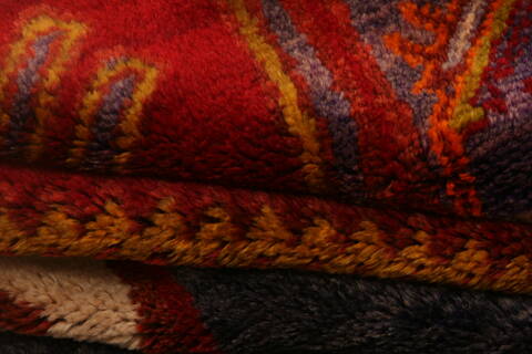 Gabbeh Red Runner Hand Knotted 43 X 112  Area Rug 100-25534 Image 5