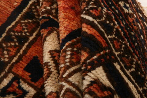 Kurdi Orange Runner Hand Knotted 47 X 118  Area Rug 100-25542 Image 4