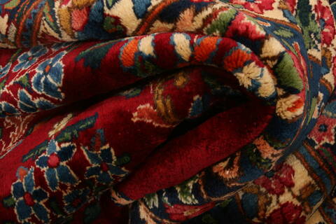 Yazd Red Hand Knotted 112 X 171  Area Rug 100-25567 Image 2