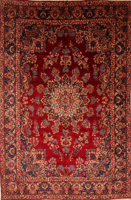 Yazd Red Hand Knotted 112 X 171  Area Rug 100-25567 Image 0
