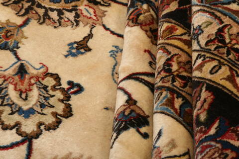 Mashad Beige Hand Knotted 114 X 163  Area Rug 100-25573 Image 2