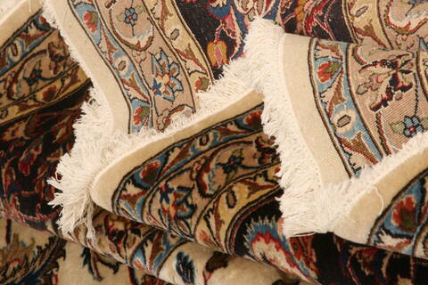 Mashad Beige Hand Knotted 114 X 163  Area Rug 100-25573 Image 3