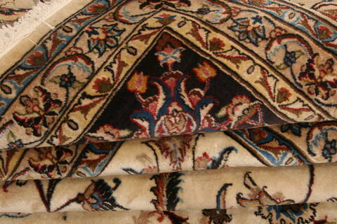 Mashad Beige Hand Knotted 114 X 163  Area Rug 100-25573 Image 4
