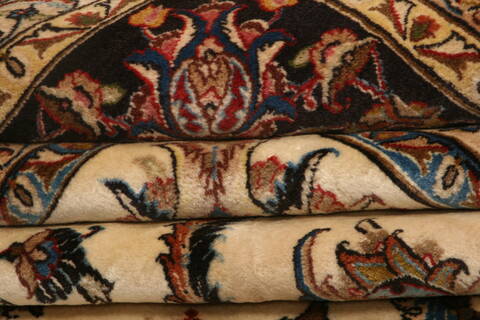Mashad Beige Hand Knotted 114 X 163  Area Rug 100-25573 Image 5
