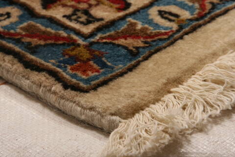 Mashad Beige Hand Knotted 114 X 163  Area Rug 100-25573 Image 8