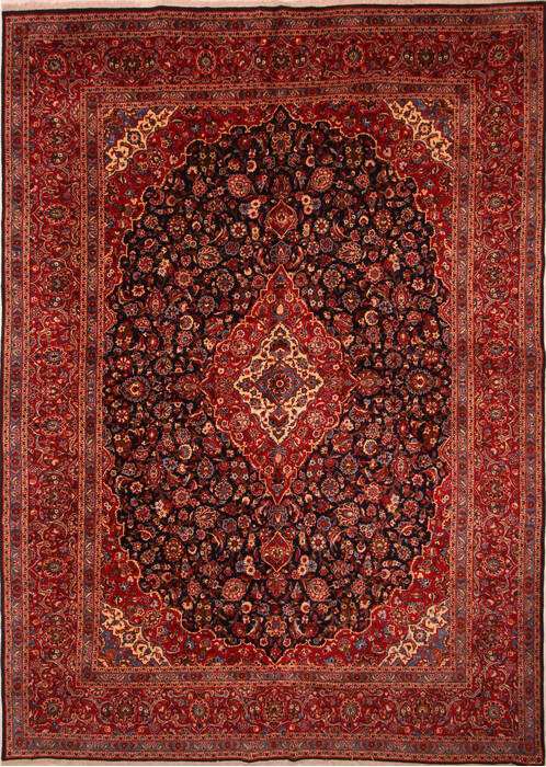 Kashan Red Hand Knotted 114 X 1511  Area Rug 100-25621 Image 0