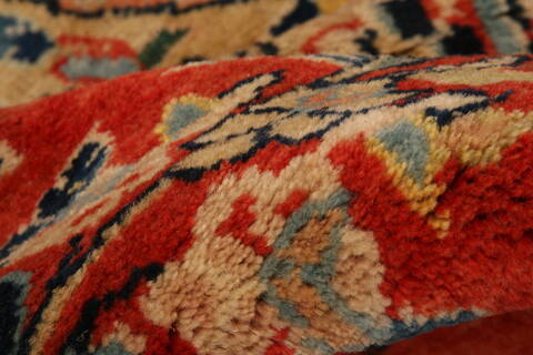 Kashan Red Hand Knotted 111 X 155  Area Rug 100-25627 Image 1