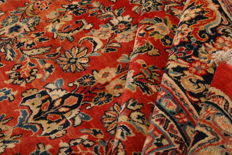 Kashan Red Hand Knotted 111 X 155  Area Rug 100-25627 Image 3