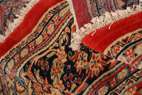 Kashan Red Hand Knotted 111 X 155  Area Rug 100-25627 Image 4