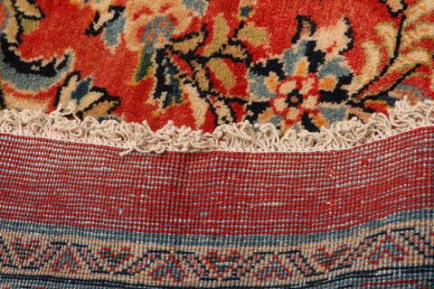 Kashan Red Hand Knotted 111 X 155  Area Rug 100-25627 Image 8