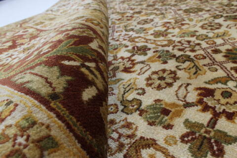 Indo-Persian Beige Hand Knotted 811 X 111  Area Rug 250-25668 Image 11