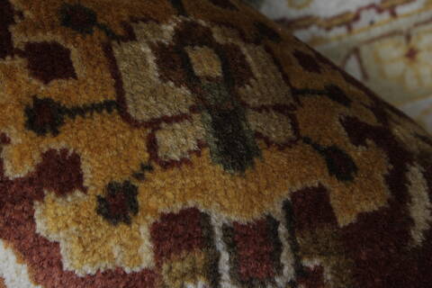 Indo-Persian Beige Hand Knotted 811 X 111  Area Rug 250-25668 Image 8