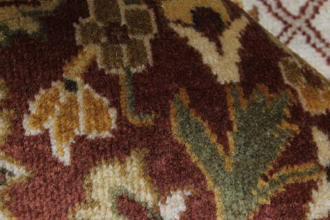 Indo-Persian Beige Hand Knotted 811 X 111  Area Rug 250-25668 Image 9