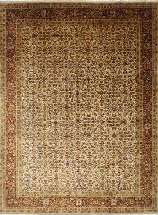 Indo-Persian Beige Hand Knotted 811 X 111  Area Rug 250-25668 Image 0