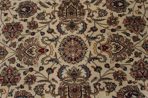 Kashan Beige Hand Knotted 90 X 118  Area Rug 250-25679 Image 3