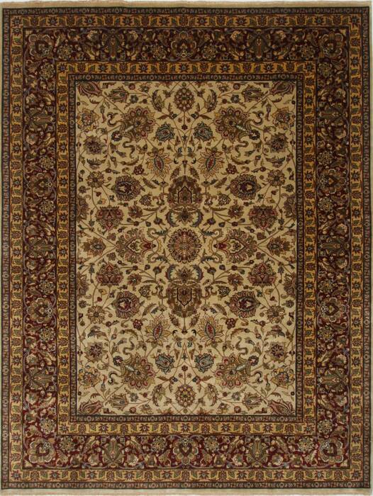 Kashan Beige Hand Knotted 90 X 118  Area Rug 250-25679 Image 0