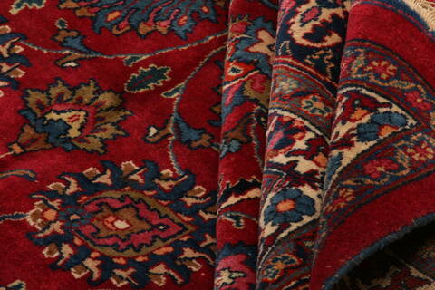 Mashad Red Hand Knotted 107 X 1411  Area Rug 100-25681 Image 3