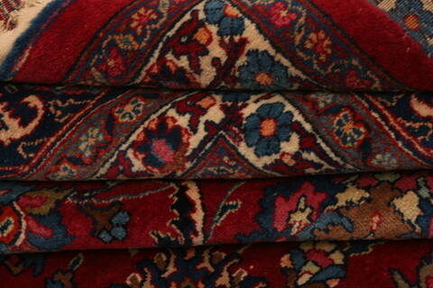 Mashad Red Hand Knotted 107 X 1411  Area Rug 100-25681 Image 5