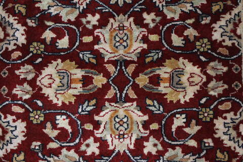Kashan Beige Runner Hand Knotted 27 X 510  Area Rug 250-25704 Image 2