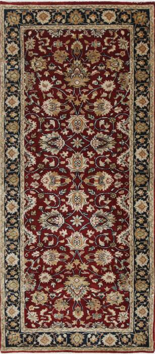 Kashan Beige Runner Hand Knotted 27 X 510  Area Rug 250-25704 Image 0
