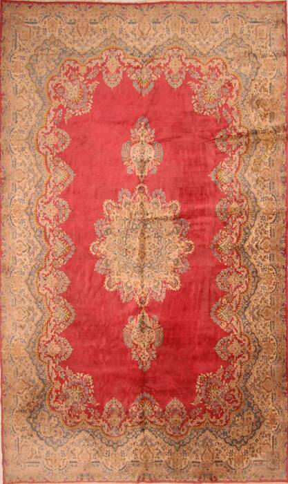 Kerman Red Hand Knotted 100 X 170  Area Rug 100-25705 Image 0