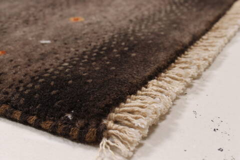 Modern Brown Runner Hand Knotted 27 X 60  Area Rug 250-25706 Image 5