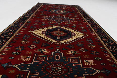 Karajeh Blue Runner Hand Knotted 26 X 511  Area Rug 250-25723 Image 10