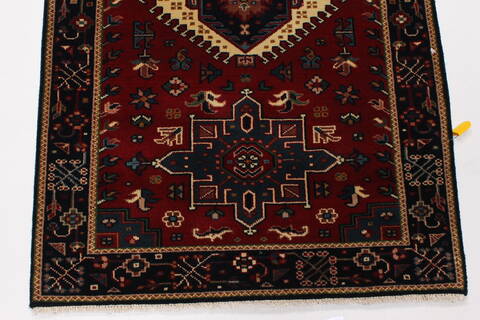 Karajeh Blue Runner Hand Knotted 26 X 511  Area Rug 250-25723 Image 4