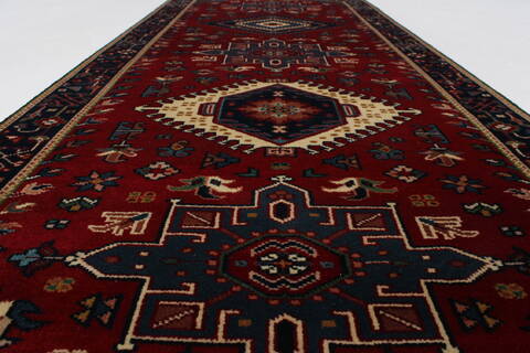 Karajeh Blue Runner Hand Knotted 26 X 511  Area Rug 250-25723 Image 9