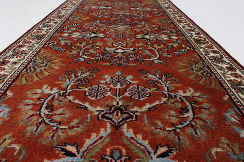 Semnan Beige Runner Hand Knotted 24 X 60  Area Rug 250-25727 Image 2