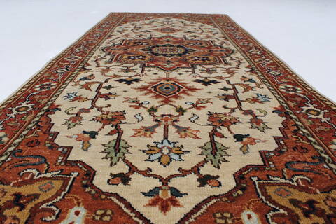 Serapi Beige Runner Hand Knotted 26 X 510  Area Rug 250-25729 Image 11