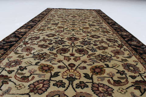 Kashmar Beige Runner Hand Knotted 28 X 60  Area Rug 250-25741 Image 1